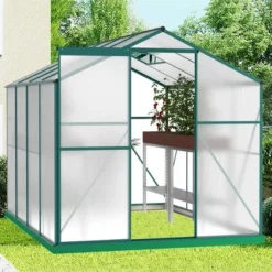 Gardening Greenhouse, Grow Plant Herbs Flowers Hot House, With Aluminum Frame, Walk In Heavy Duty Greenhouse For Outdoor
