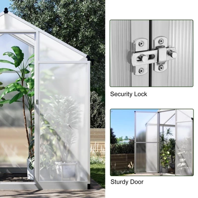 Heavy Duty Greenhouse For Outdoors With Doors And Adjustable Roof Vent Windows, Walk-in Large Sunhouse For Backyard Gardening 4 Heavy Duty Greenhouse For Outdoors With Doors And Adjustable Roof Vent Windows, Walk-in Large Sunhouse For Backyard Gardening - Image 4
