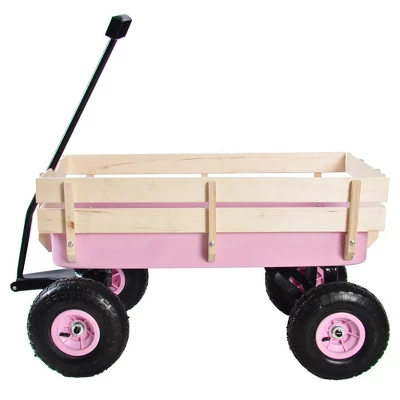Garden Cart Utility Wagon 176 LBS Large Loading Capacity Metal Garden Wagon All Terrain Pulling Cart,abstract,pink,39.37''L X 19.30''W X 20.28''H 2 Garden Cart Utility Wagon 176 LBS Large Loading Capacity Metal Garden Wagon All Terrain Pulling Cart,abstract,pink,39.37''L X 19.30''W X 20.28''H - Image 2