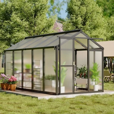 Garvee 6x10 FT Greenhouse For Outdoors,Polycarbonate Greenhouse With Quick Setup Structure And Roof Vent,Aluminum Large Walk-in Greenhouse For Garden 7 Garvee 6x10 FT Greenhouse For Outdoors,Polycarbonate Greenhouse With Quick Setup Structure And Roof Vent,Aluminum Large Walk-in Greenhouse For Garden - Image 7