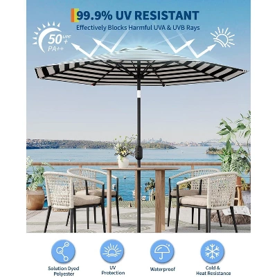 9FT Patio Umbrella Outdoor, Market Umbrella, Table Umbrella With Push Button, 8 Sturdy Ribs UV Protection Waterproof For Garden, Pool 2 9FT Patio Umbrella Outdoor, Market Umbrella, Table Umbrella With Push Button, 8 Sturdy Ribs UV Protection Waterproof For Garden, Pool - Image 2