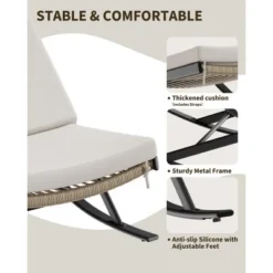 Outdoor Rocking Chairs Set Of 2, Indoor Lounge Rocker Chair With Padded Cushion & Metal Frame & Rattan Seat, For Garden, Backyard, Lawn, Patio 11 Outdoor Rocking Chairs Set Of 2, Indoor Lounge Rocker Chair With Padded Cushion & Metal Frame & Rattan Seat, For Garden, Backyard, Lawn, Patio -Garvee Sales GUEST 02c4b700 d481 4e52 a02a 169cd834aaef