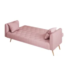 71" Adjustable Backrest Sofa Bed, Velvet Fabric Living Room Sofa Couch, Folding Bed With Sturdy Metal Legs,Modern Upholstered Sleeper Couch -Garvee Sales GUEST 033ad8ed 8674 49db bef9 11e854443c5c