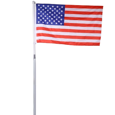 Telescopic Flag Pole Kit, Sectional Flag Pole Kit, Extra Thick Heavy Duty Aluminum Flagpole, Outdoor Inground Flag Poles With Topper Balls 1 Telescopic Flag Pole Kit, Sectional Flag Pole Kit, Extra Thick Heavy Duty Aluminum Flagpole, Outdoor Inground Flag Poles With Topper Balls