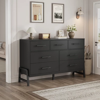 Garvee 7 Dresser For Bedroom, Freestanding 52" Wide Drawer Dresser With Storage, Wooden Closet Storage Chest For Living Room, Bedroom 4 Garvee 7 Dresser For Bedroom, Freestanding 52" Wide Drawer Dresser With Storage, Wooden Closet Storage Chest For Living Room, Bedroom - Image 4