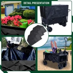 440Lbs Collapsible Foldable Wagon Cart With 3Pcs Liner Bag , Beach Wagon Utility Cart For Camping Shopping Sports -Garvee Sales GUEST 0451d8b2 ac91 4bc9 9574 adc2aef9dc64