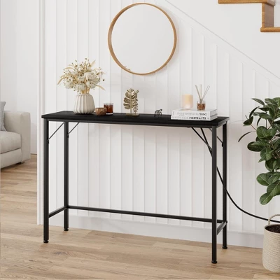 9.1" Narrow Console Table With Outlets, Behind Couch Table For Living Room 7 9.1" Narrow Console Table With Outlets, Behind Couch Table For Living Room - Image 7