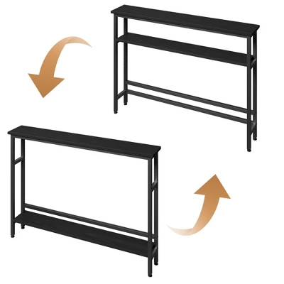 5.9" Slim Sofa Table, 2 Tier Narrow Console Table With Adjustable Shelf, Space-Saving Behind Couch Table 4 5.9" Slim Sofa Table, 2 Tier Narrow Console Table With Adjustable Shelf, Space-Saving Behind Couch Table - Image 4