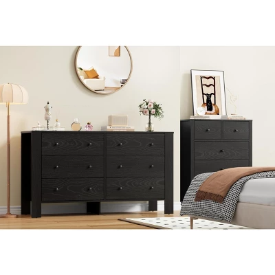 6 Drawer Dresser For Bedroom, Modern Double Dresser Organizer With Storage Drawers, Wooden Chests Of Drawers For Bedroom, Entryway, Hallway 7 6 Drawer Dresser For Bedroom, Modern Double Dresser Organizer With Storage Drawers, Wooden Chests Of Drawers For Bedroom, Entryway, Hallway - Image 7