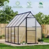 8x16FT Aluminum-Framed Polycarbonate Greenhouse, Heavy Duty Polycarbonate Greenhouse, Large Enhanced Aluminum GreenhouseKit For Outdoors