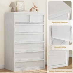 Garvee 7 Drawer Dresser For Bedroom, White 7 Chest Of Drawers Tall With Concave Handles, Wooden Dresser Organizer For Living Room Nursery Entryway 9 Garvee 7 Drawer Dresser For Bedroom, White 7 Chest Of Drawers Tall With Concave Handles, Wooden Dresser Organizer For Living Room Nursery Entryway -Garvee Sales GUEST 050e33aa 0c12 4d2e 9260 b314ba83ae93