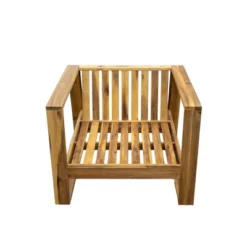 Outdoor Chaise Lounge Chair Set Of 3, Acacia Wood Conversation Set With Coffee Table, Pool Sunbathing Recliner With Ottoman For Porch Backyard -Garvee Sales GUEST 050fb560 32fa 48a0 ad40 9769a29d7472