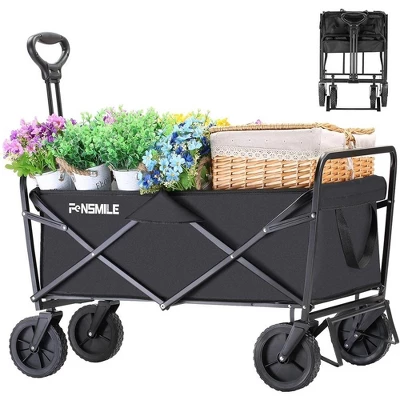 Folding Wagon,the Combination Of 600D Oxford Fabric And PVC Material Allows This Folding Wagon To Support Up To 220 Lbs,black 1 Folding Wagon,the Combination Of 600D Oxford Fabric And PVC Material Allows This Folding Wagon To Support Up To 220 Lbs,black