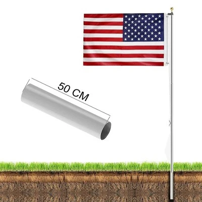 Telescopic Flag Pole Kit, Extra Thick Aluminum Flagpole, Outdoor Heavy Duty Weather Resistant Flag Poles With 3'x5' USA Flag 4 Telescopic Flag Pole Kit, Extra Thick Aluminum Flagpole, Outdoor Heavy Duty Weather Resistant Flag Poles With 3'x5' USA Flag - Image 4