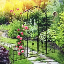 Garden Arbor Arch With Gate And Plant Box, 86.6 Inches Wedding Arches For Ceremony, Metal Garden Trellis 8 Garden Arbor Arch With Gate And Plant Box, 86.6 Inches Wedding Arches For Ceremony, Metal Garden Trellis -Garvee Sales GUEST 05be6dfc b444 41c1 bb25 c5602bb6a88b