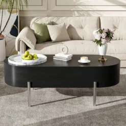 47.2'' Lift Top Coffee Table, Center Table With Hidden Storage Compartment,Cocktail Table With 360 Degree Rotating Tray For Living Room Office -Garvee Sales GUEST 060a7def 496f 424c 92d7 da469be5bed0