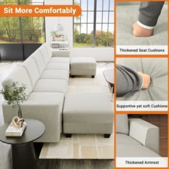 140"Sectional Couch For Living Room, Oversized Modular Sectional Sofa, U Shaped Modular Couch With Storage 12 140"Sectional Couch For Living Room, Oversized Modular Sectional Sofa, U Shaped Modular Couch With Storage -Garvee Sales GUEST 062fd9f8 6aa1 4ab7 b5ea b9692319dda1