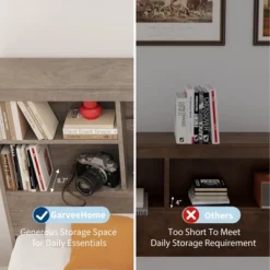 Farmhouse Full/Queen/King Bed Frame With 51" Storage Headboard, 4 Drawers & Charging Station, 1000Lbs Capacity, No Box Spring Needed, Noise-Free -Garvee Sales GUEST 06509f8a 94a1 4f40 94cf 191e0a232aab