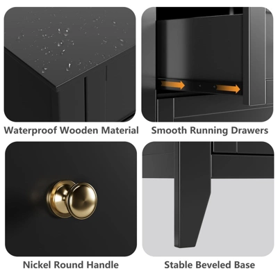 6 Drawer Dresser For Bedroom, Chest Of Drawer Dresser For 48 Inch TV, Modern Wood Organizer TV Stand For Living Room, Entryway, Hallway 7 6 Drawer Dresser For Bedroom, Chest Of Drawer Dresser For 48 Inch TV, Modern Wood Organizer TV Stand For Living Room, Entryway, Hallway - Image 7