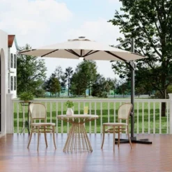 10FT Cantilever Umbrella W/ Solar Lights, 360° Rotation & Tilt, Easy Crank, UV Protection For Pool, Deck, Backyard 17 10FT Cantilever Umbrella W/ Solar Lights, 360° Rotation & Tilt, Easy Crank, UV Protection For Pool, Deck, Backyard -Garvee Sales GUEST 07052bb1 57f3 4562 9e73 7a94f701e3de