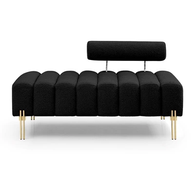 53.2”End Of Bed Bench, Upholstered 2 Seat Sofa Couch, Entryway Ottoman Bench With Metal Legs, Fuzzy Long Bench For Living Room Bedroom Shops 6 53.2”End Of Bed Bench, Upholstered 2 Seat Sofa Couch, Entryway Ottoman Bench With Metal Legs, Fuzzy Long Bench For Living Room Bedroom Shops - Image 6