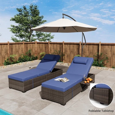 Whizmax Rattan Chaise Lounge Pool Chairs, Outdoor Sun Tanning Chairs With Adjustable Backrest For Beach, Yard, Patio 1 Whizmax Rattan Chaise Lounge Pool Chairs, Outdoor Sun Tanning Chairs With Adjustable Backrest For Beach, Yard, Patio