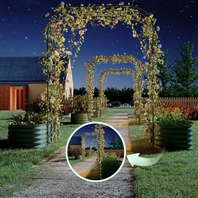 1 Set(2PCS Raised Garden Bed With Arch Trellis),Durable Steel Construction, For Climbing Plants And Outdoor Gardening 5 1 Set(2PCS Raised Garden Bed With Arch Trellis),Durable Steel Construction, For Climbing Plants And Outdoor Gardening - Image 5