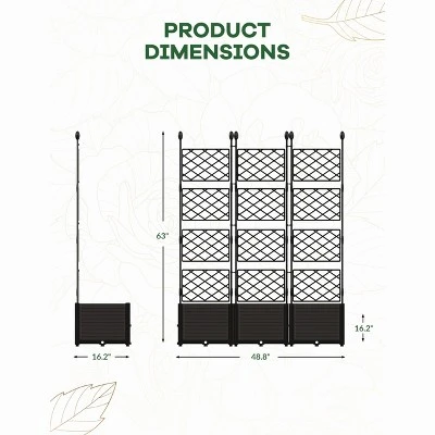 Plastic Plant Box With Plastic Trellis, With Trellis Planter For Climbing Plant Outdoor Planter Box Privacy Screen, For Backyard Patio 1 Plastic Plant Box With Plastic Trellis, With Trellis Planter For Climbing Plant Outdoor Planter Box Privacy Screen, For Backyard Patio