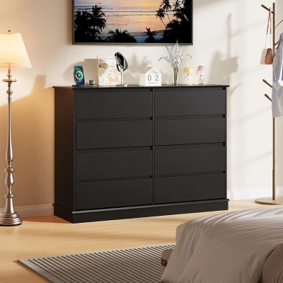 Dresser For Bedroom With 6 Drawers, Modern Chest Featuring LED Lights And Charging Station, Spacious Storage Cabinet With Open Space 3 Dresser For Bedroom With 6 Drawers, Modern Chest Featuring LED Lights And Charging Station, Spacious Storage Cabinet With Open Space - Image 3