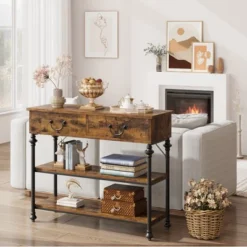 Whizmax Console Table With Drawers, Sofa Tables Narrow Entryway Table With Storage For Living Room, Foyer, Bedroom -Garvee Sales GUEST 0aa4212f da99 4aef 8176 6ed1cb97116e