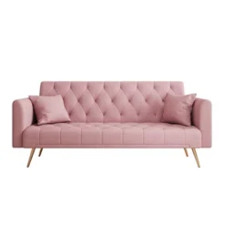 71" Adjustable Backrest Sofa Bed, Velvet Fabric Living Room Sofa Couch, Folding Bed With Sturdy Metal Legs,Modern Upholstered Sleeper Couch -Garvee Sales GUEST 0c5bd4d8 0b4a 4025 903e 7d1a9f8007a5