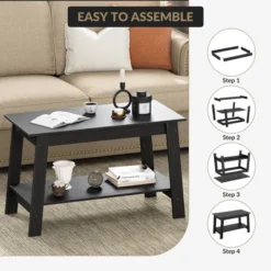 Stylish 31.5" Coffee Table With Open Shelves - 2-Tier Modern Industrial Design 14 Stylish 31.5" Coffee Table With Open Shelves - 2-Tier Modern Industrial Design -Garvee Sales GUEST 0ce531cf 371c 4598 b3b4 9eedd0b1131e