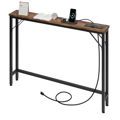 Garvee 5.9" Narrow Sofa Table With Outlets, Skinny Console Table With Storage, Slim Behind Couch Table For Living Room, Hallway, Foyer 10 Garvee 5.9" Narrow Sofa Table With Outlets, Skinny Console Table With Storage, Slim Behind Couch Table For Living Room, Hallway, Foyer - Image 10