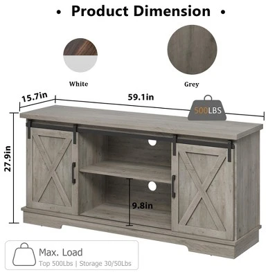 Farmhouse Tv Stand For 65 Inches TVs, Entertainment Center With Storage And Sliding Barn Doors, Adjustable Shelf TV Console Table For Living Room 1 Farmhouse Tv Stand For 65 Inches TVs, Entertainment Center With Storage And Sliding Barn Doors, Adjustable Shelf TV Console Table For Living Room