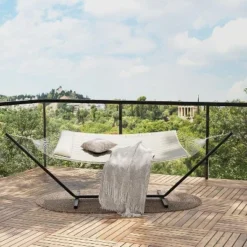 Double Hammock With Space Foldable Saving Steel Stand Included 2 Person Heavy Duty Outside Garden Yard 450lb Capacity For Garden Outdoor Beige 11 Double Hammock With Space Foldable Saving Steel Stand Included 2 Person Heavy Duty Outside Garden Yard 450lb Capacity For Garden Outdoor Beige -Garvee Sales GUEST 0e503d6c c2f9 48fe 883f fe6831efdec1