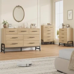 7 Dresser For Bedroom, 52" Wide Dresser, Wide Drawer With Storage Freestanding, Wooden Closet Storage Chest -Garvee Sales GUEST 0e7cd80a 7660 4dcb 9be4 535344e3836f