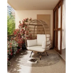 Outdoor 360 Swivel Egg Chair With Cushions, Indoor Outdoor Wicker Egg Basket Lounge Chair For Patio Porch Living Room, Oversized Lounge Chair 14 Outdoor 360 Swivel Egg Chair With Cushions, Indoor Outdoor Wicker Egg Basket Lounge Chair For Patio Porch Living Room, Oversized Lounge Chair -Garvee Sales GUEST 0eebc791 2374 497c a542 ce8c1c31f4f9