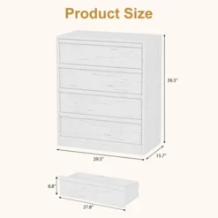 Garvee 4 Drawer Dresser For Bedroom, White Nightstand 4 Chest Of Drawers With Large Storage, Small Bedside Table For Living Room, Nursery, Entryway -Garvee Sales GUEST 0f3495c8 74fa 4875 88f7 15ab77a380f9