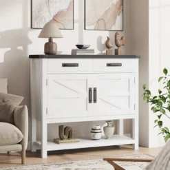 Farmhouse Entryway Table With 2-Door Cabinet & 2 Drawers, Wood Console Table With Storage, Coffee Bar Cabinet, Sofa Tables Buffet Sideboard 15 Farmhouse Entryway Table With 2-Door Cabinet & 2 Drawers, Wood Console Table With Storage, Coffee Bar Cabinet, Sofa Tables Buffet Sideboard -Garvee Sales GUEST 0f85d4d2 76cd 4d72 8d3d 260ce68c5cfa