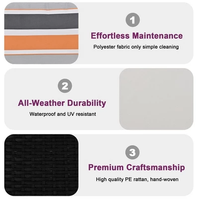 Hanging Porch Swing With Removable Cushion Covers, 2 Durable Metal Chains, Seat And Back Cushion, 2 Pillows 2 Hanging Porch Swing With Removable Cushion Covers, 2 Durable Metal Chains, Seat And Back Cushion, 2 Pillows - Image 2