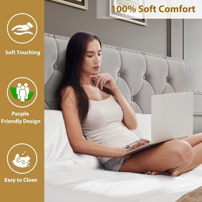 Bed Frame With 2 Storage Drawers, Vintage Velvet Upholstered Bedframe, Button Tufted Wingback Headboard, No Box Spring Needed, Noise Free 3 Bed Frame With 2 Storage Drawers, Vintage Velvet Upholstered Bedframe, Button Tufted Wingback Headboard, No Box Spring Needed, Noise Free - Image 3