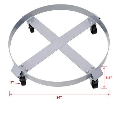 2Pcs Drum Dolly For 55 Gallon Drums,Barrel Dolly With 4 Swivel Caster Wheels,Heavy Duty Steel Frame Drum Cart With Brake 4 2Pcs Drum Dolly For 55 Gallon Drums,Barrel Dolly With 4 Swivel Caster Wheels,Heavy Duty Steel Frame Drum Cart With Brake - Image 4