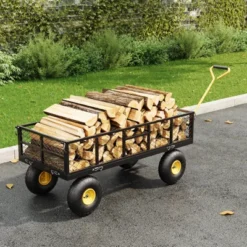 Garden Dump Cart With Removable Sidewalls, 900 LBS Steel Dump Wagon With 180° Swivel Handle & 10-inch Tires -Garvee Sales GUEST 10c791ea 7156 4116 b603 b21c1c080067