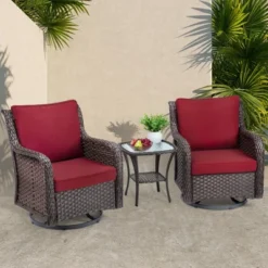 3 Pieces Outdoor Wicker Swivel Rocker Patio Set, 360-Degree Swivel Rocking Chair Elegant Wicker Patio Bistro Set With Tempered Glass Top Side Table 14 3 Pieces Outdoor Wicker Swivel Rocker Patio Set, 360-Degree Swivel Rocking Chair Elegant Wicker Patio Bistro Set With Tempered Glass Top Side Table -Garvee Sales GUEST 11130b52 5c9e 4391 b765 5c15db9d5e7f