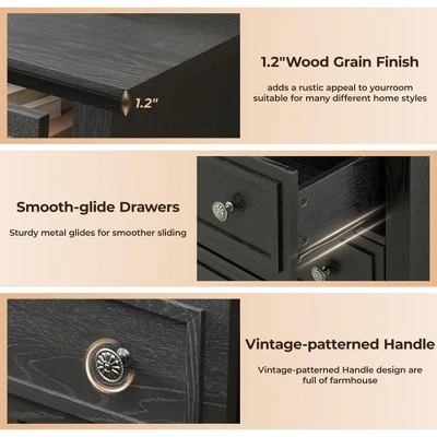 Garvee 5 Drawer Dresser For Bedroom, 48" Tall Wood Dresser & Chests Of Drawers, Modern TV Stand Chest Organizer For Living Room 5 Garvee 5 Drawer Dresser For Bedroom, 48" Tall Wood Dresser & Chests Of Drawers, Modern TV Stand Chest Organizer For Living Room - Image 5