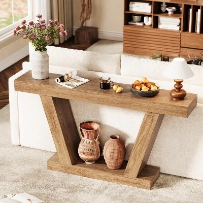 63-Inch Long Console Table, Wooden Sofa Narrow Entryway Table 5 63-Inch Long Console Table, Wooden Sofa Narrow Entryway Table - Image 5