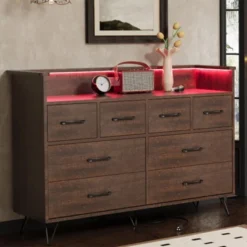 Dresser With Power Outlet And LED Lights, Wood 8 Drawer Dresser For Bedroom, Modern Chest Of Drawers For Closet, Living Room 21 Dresser With Power Outlet And LED Lights, Wood 8 Drawer Dresser For Bedroom, Modern Chest Of Drawers For Closet, Living Room -Garvee Sales GUEST 11f9007b f9ae 4d1e a948 24ef793e43af