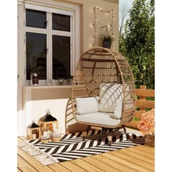 360Swivel Egg Chair, Patio Rotating Rattan Egg Basket Chair With Steel Frame And 4 Cushions, Heavy-Duty Wicker Chair For Porch, Backyard 10 360Swivel Egg Chair, Patio Rotating Rattan Egg Basket Chair With Steel Frame And 4 Cushions, Heavy-Duty Wicker Chair For Porch, Backyard -Garvee Sales GUEST 12107073 7d5e 4fcd bbd2 b191b1ee5689