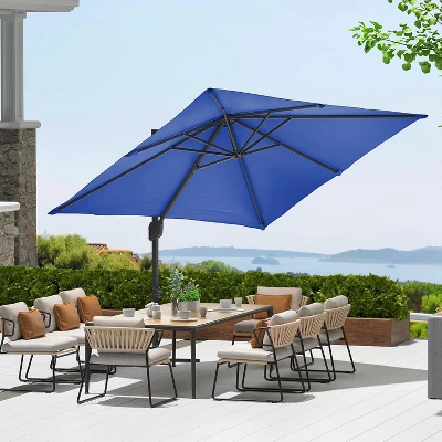 10ftx10ft Cantilever Patio Umbrella With Base,umbrella Outdoor Patio,360 Rotation Outdoor Umbrella With Stand For Deck,Pool,Backyard 8 10ftx10ft Cantilever Patio Umbrella With Base,umbrella Outdoor Patio,360 Rotation Outdoor Umbrella With Stand For Deck,Pool,Backyard - Image 8