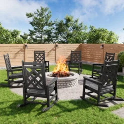 Oversized Adirondack Rocking Chair Set Of 6 - HDPE Poly Lumber, 380lb Capacity & Weather-Resistant With Wood Texture For Patio, Pool, Deck 16 Oversized Adirondack Rocking Chair Set Of 6 - HDPE Poly Lumber, 380lb Capacity & Weather-Resistant With Wood Texture For Patio, Pool, Deck -Garvee Sales GUEST 12ad4850 c8e9 4aed 93ed af38a2c5ac84